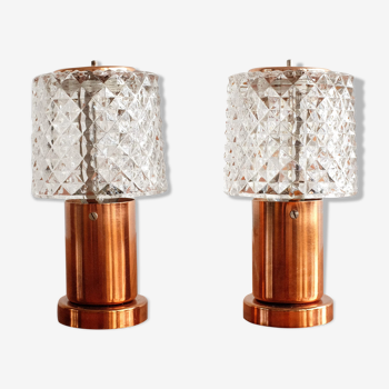 Vintage Bedside Table Lamps by Kamenický Šenov, Czechoslovakia, 1960s