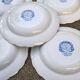 Ridgway "Pagoda" Staffordshire white and blue soup plates