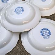 Assiettes creuses blanc et bleu Ridgway "Pagoda" Staffordshire