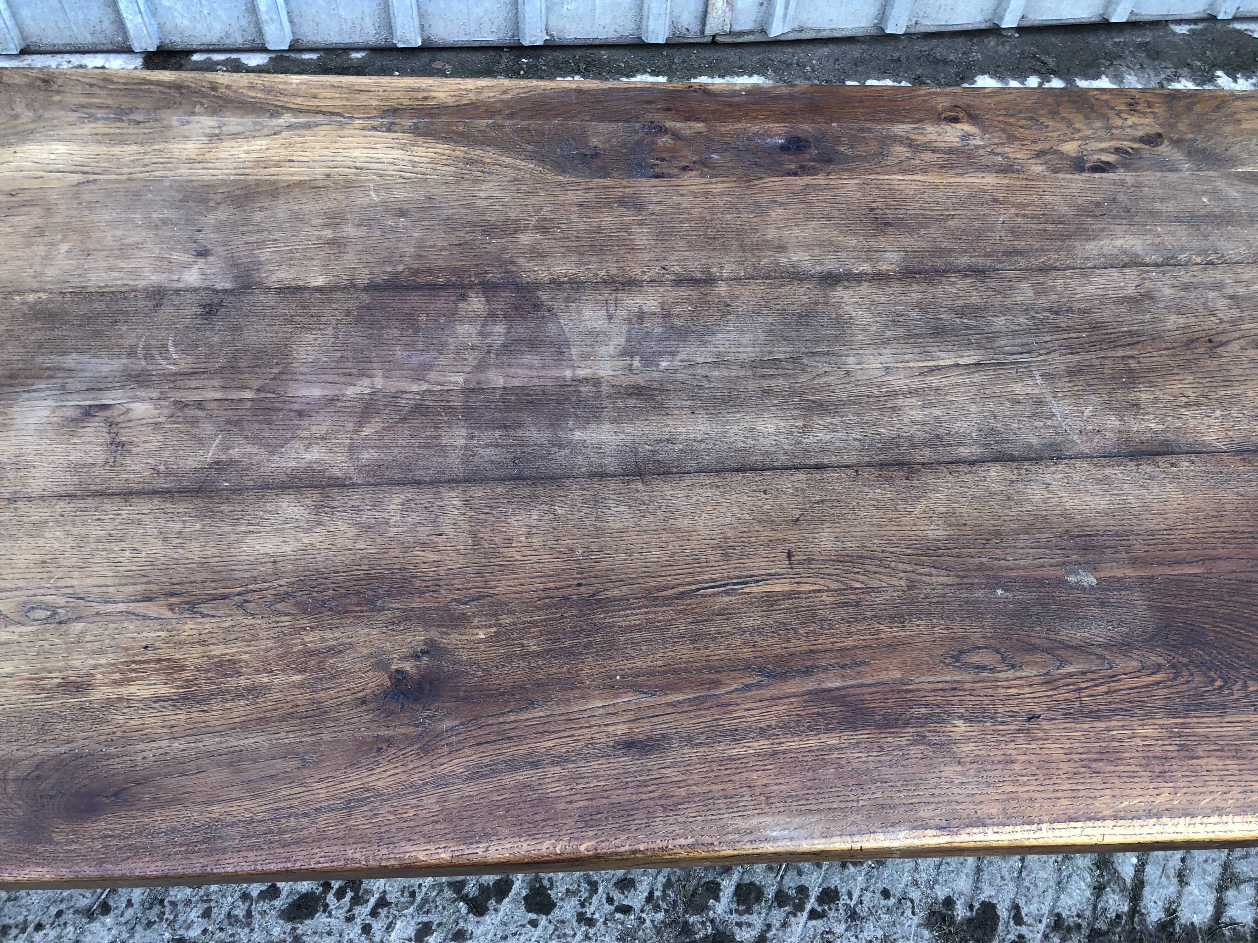 Antique solid oak farm table