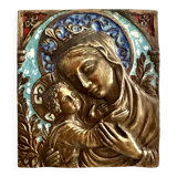 Virgin and Child enamelled bronze