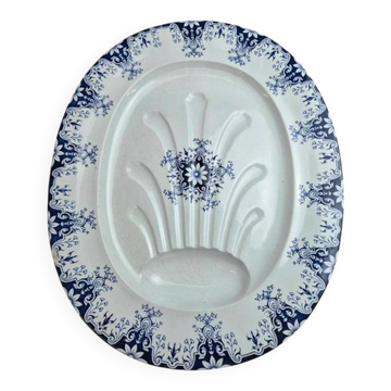 Grand plat à asperges, terre de fer, Jules Vieillard Bordeaux – Modèle Rouen – Xixe siècle
