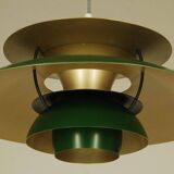 Suspension PH5 verte et dorée par Louis Poulsen pour Poul Henningsen