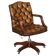 Restored leather captain's Chesterfield chair