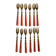 Set of 12 coral and gold dessert forks