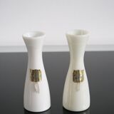 Pair of vintage opaline soliflore vases Carlux France