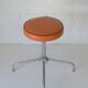 Vintage Orange Adjustable Swivel Vanity Stool Mid Century Modern Style 1970