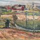 Original Swedish Oil on Panel – “Landscape” by Alexander Roos (1895–1973) – Signed – Vintage & Framed – 48 × 41 cm