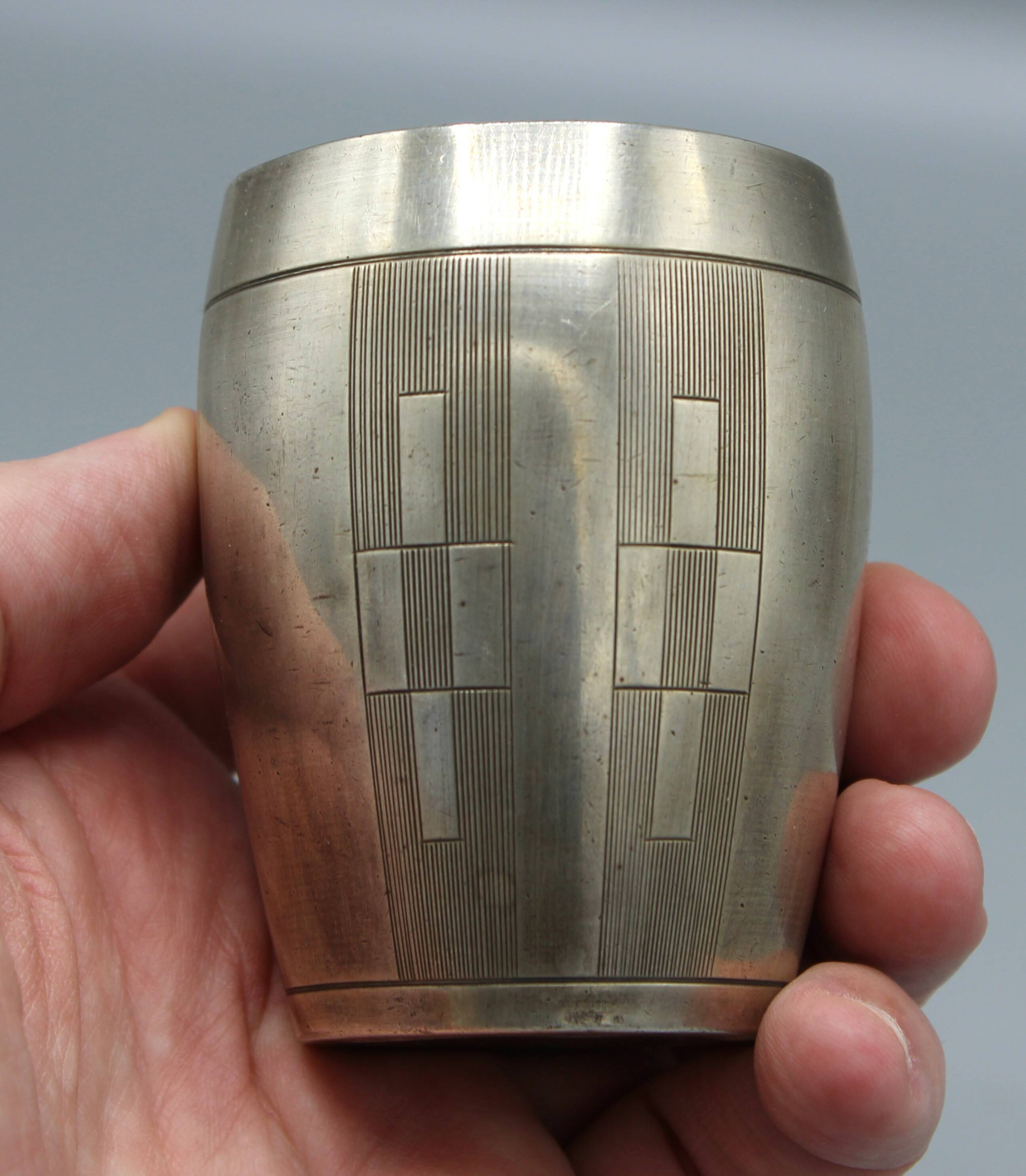 Silver-plated metal cup signed ravinet denfert - art deco