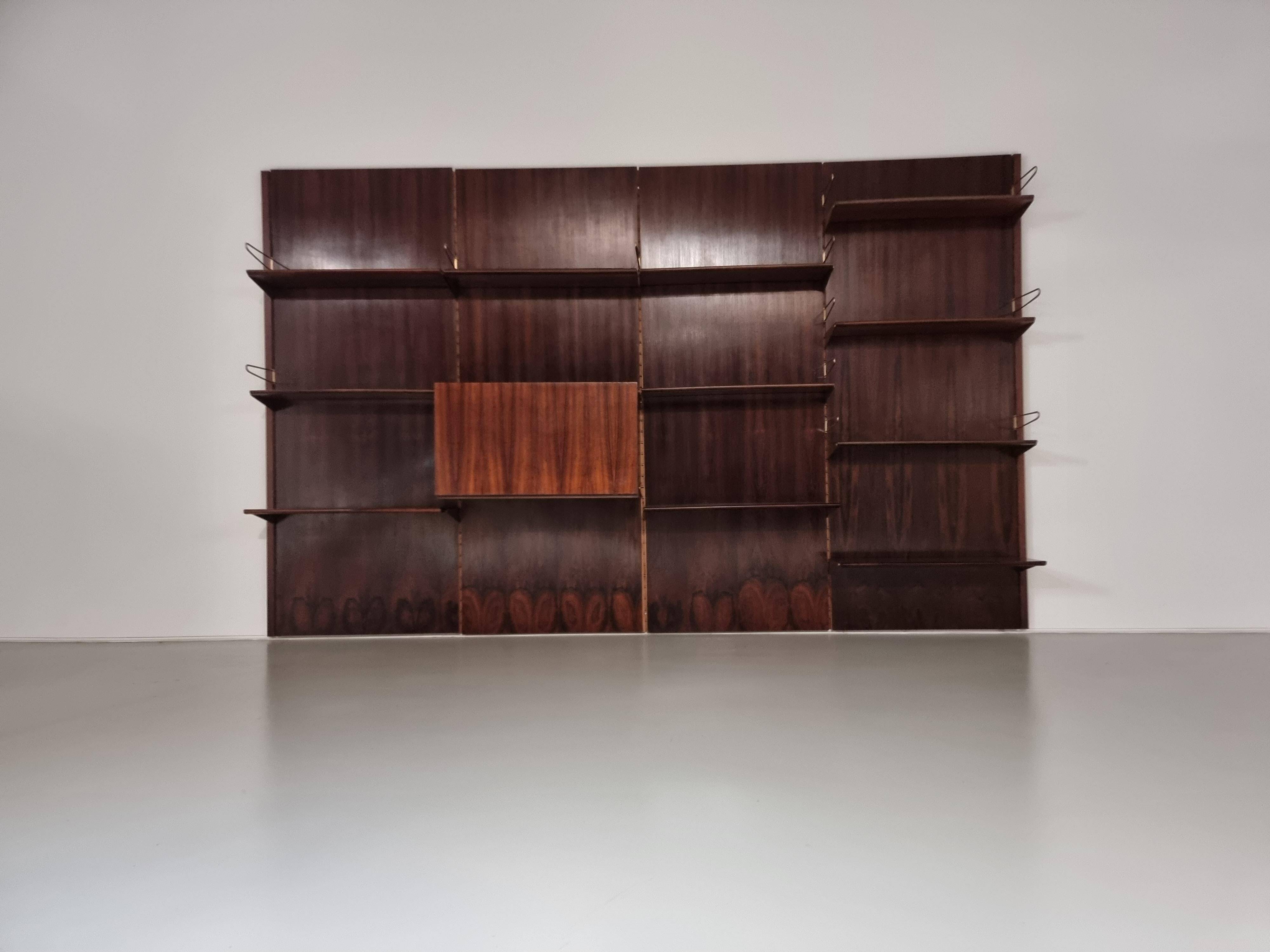 Wall unit by Finn Juhl for Bovirke, Denmark, 1960s.