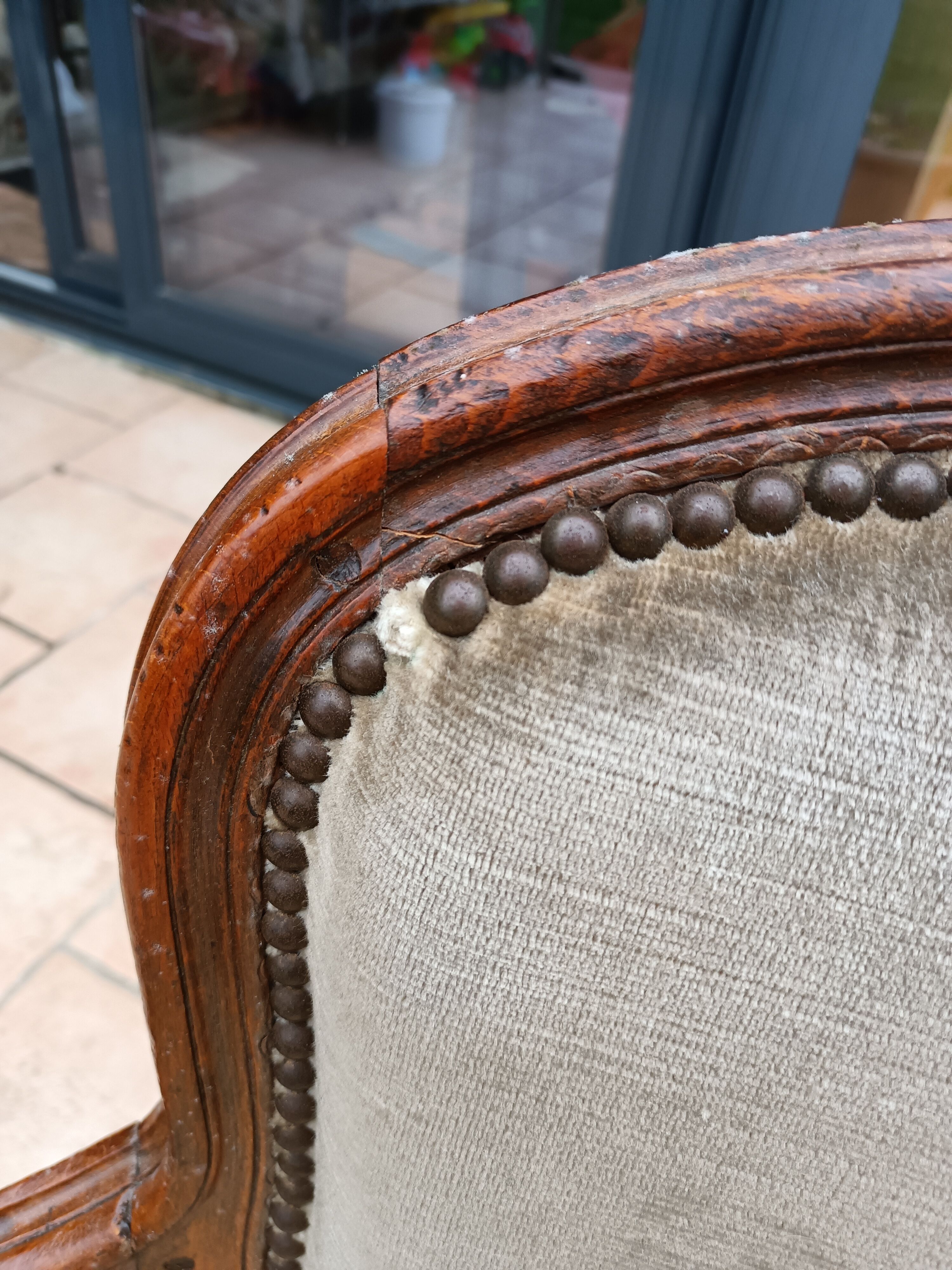 Pair of antique armchairs style Louis XV late XIXth