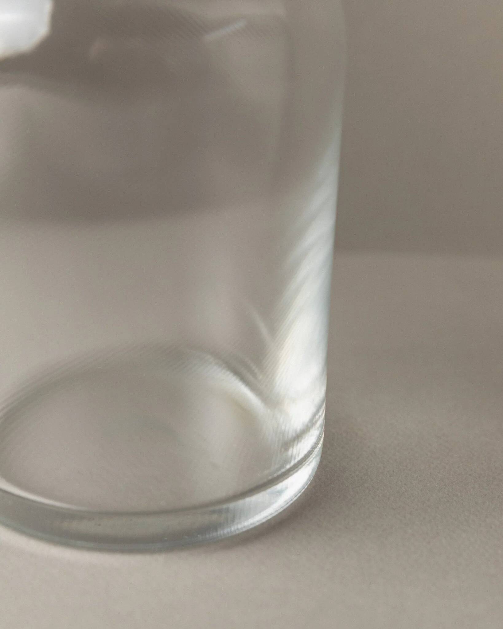 Clear Murano glass decanter with stopper - Italian 1980s liqueur bottle, fluted texture, decorative glass art