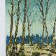 Oil on canvas village by Jan Van Dooren, winter landscape. Signed. 70s