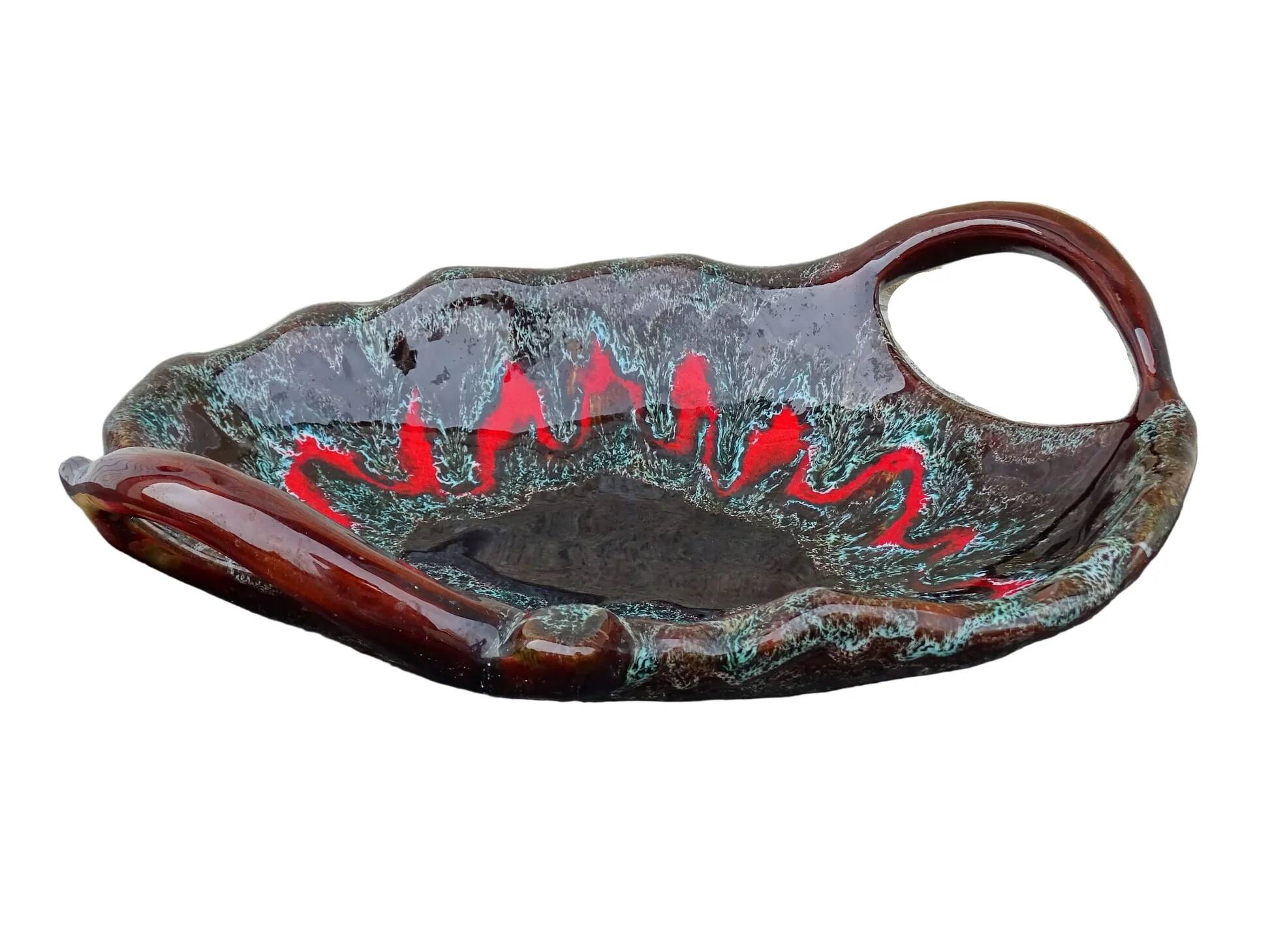 Grand bol vintage français en faïence de Vallauris avec deux anses