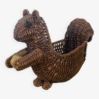 Vintage squirrel wicker basket