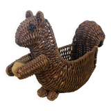 Vintage squirrel wicker basket