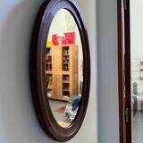 Miroir ovale cadre bois