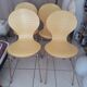 4 yellow chairs printed in laminated wood