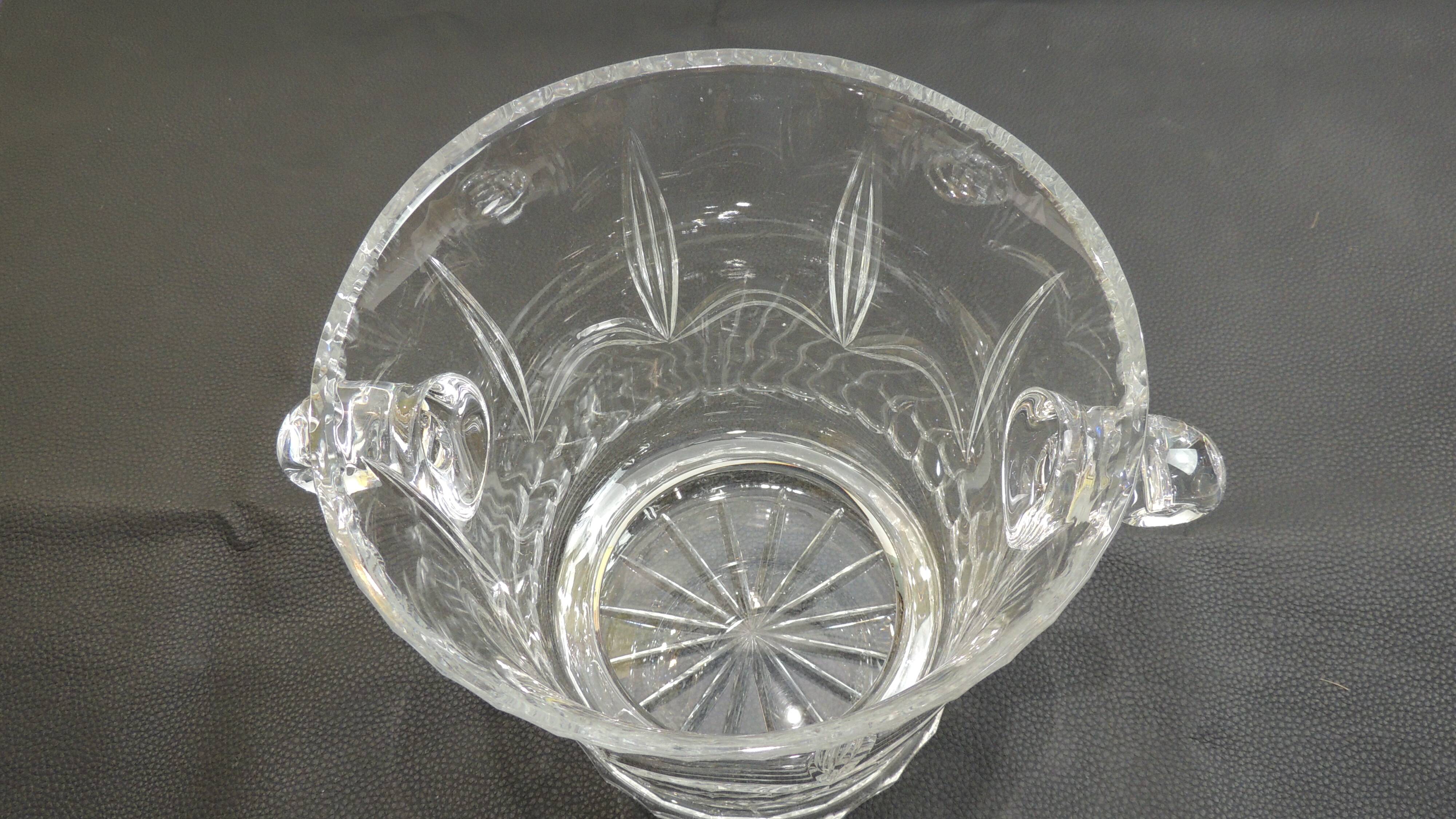 Champagne Bucket Cristallerie de Lorraine – Fleur de Lys Decor – Vintage