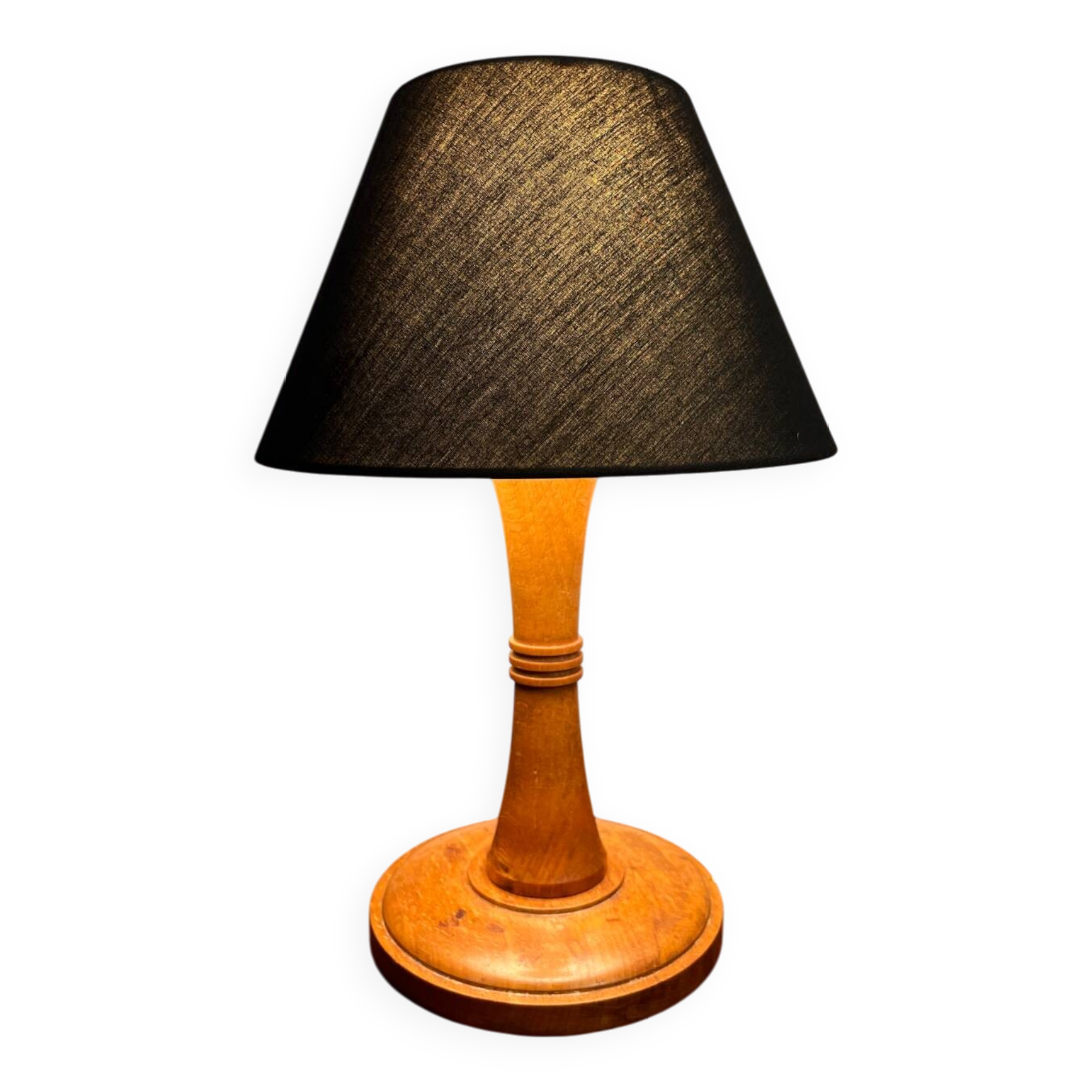 Small wooden table lamp from the 60s