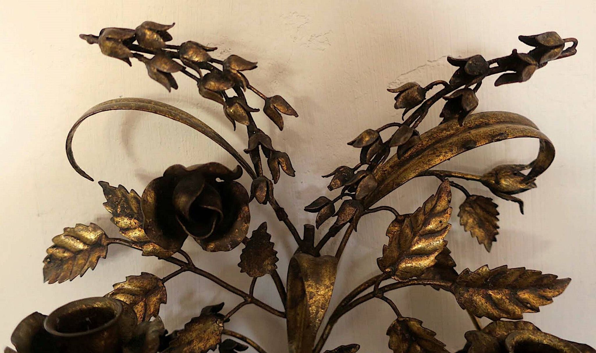 Paire de bougeoirs à double applique Hans Kögl, années 1960