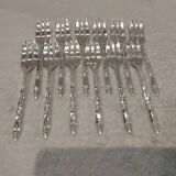 12 silver-plated cake forks, Ercuis goldsmith, Russian handle