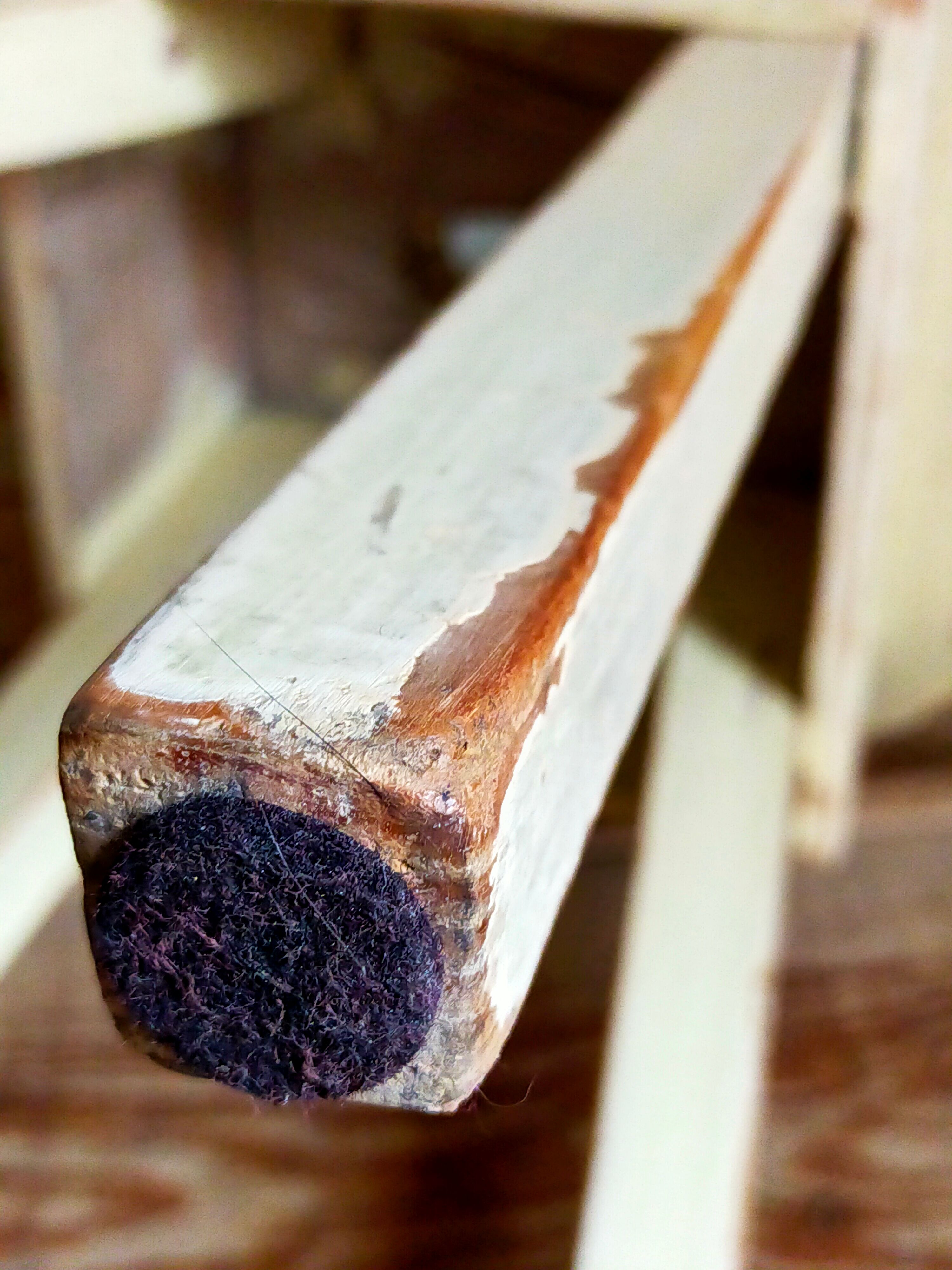 Workshop stool in antique patinated solid wood