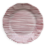 Assiette rayure fine bordeaux 25cm