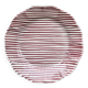 Fine burgundy striped plate 25cm