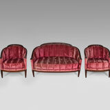 Art Deco Salon by Paul Follot in pink velvet, circa 1920