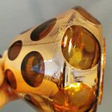 Hanging lamp, from the 80-90s, Danish Space Age style, and made of glass with a kind of alloy on.