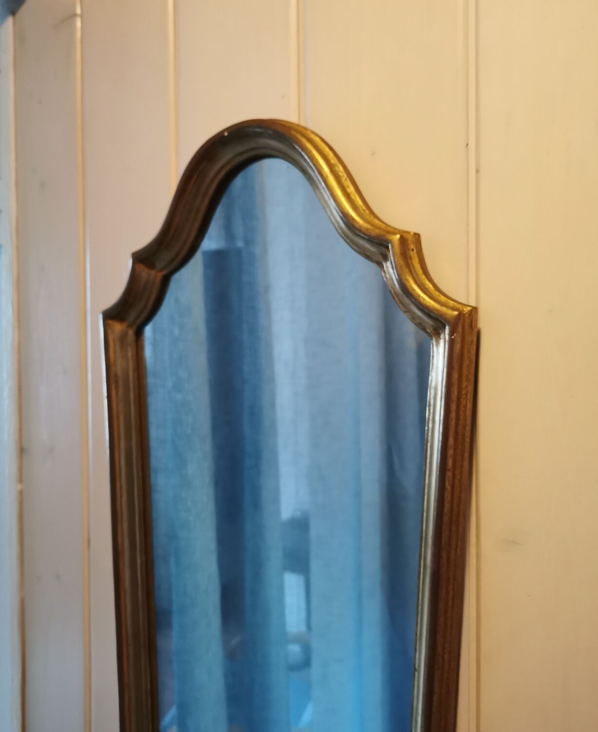Long gilded mirror Louis XV style, 95x35 cm