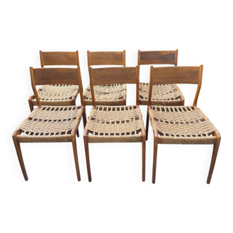 Set of 6 chairs signed GESSEF "Havana"