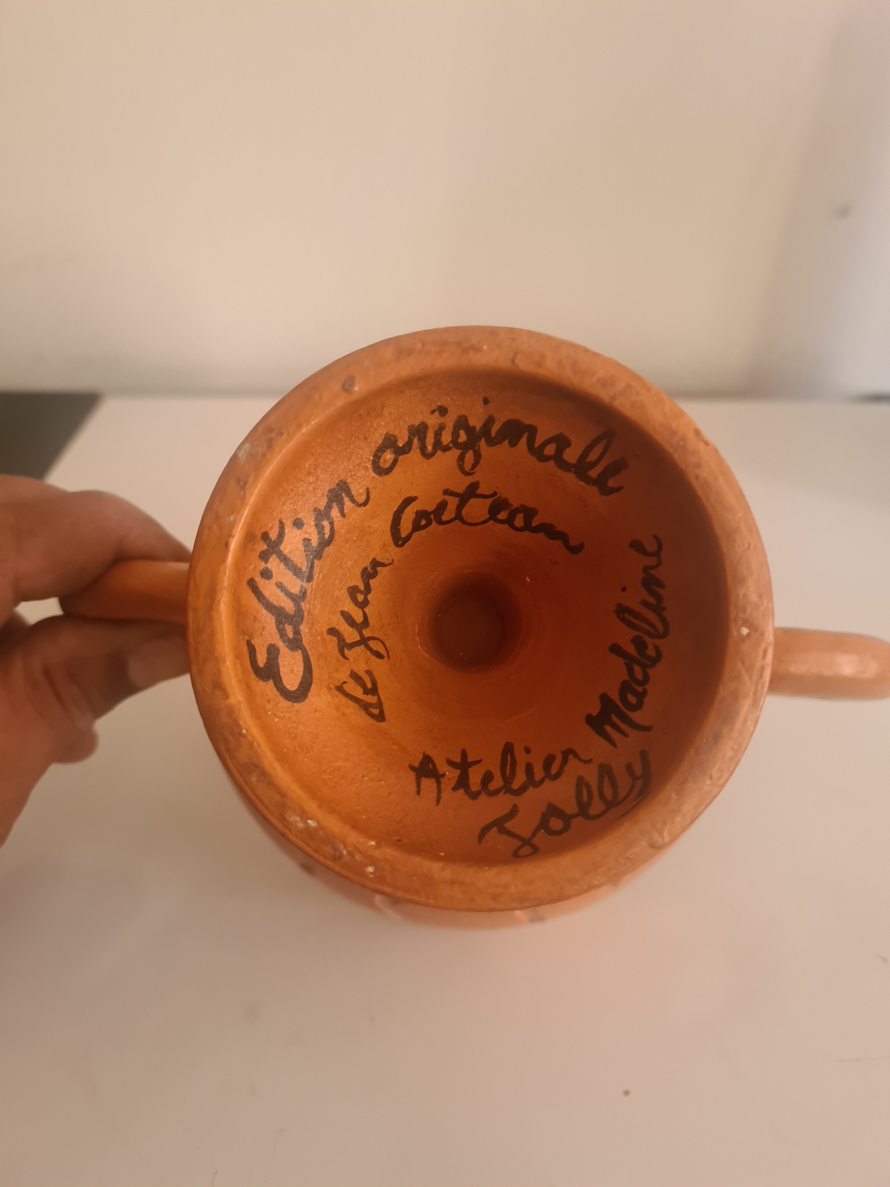 Rare ceramic by Jean Cocteau original edition atelier madeline jolly