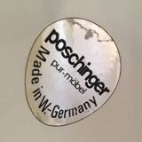 Pair of large white lacquered fiberglass side tables. Poschinger