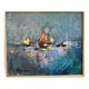 Oil on panel Arcachon Bay Cap Ferret Lighthouse 1970 signed J.Dubroc