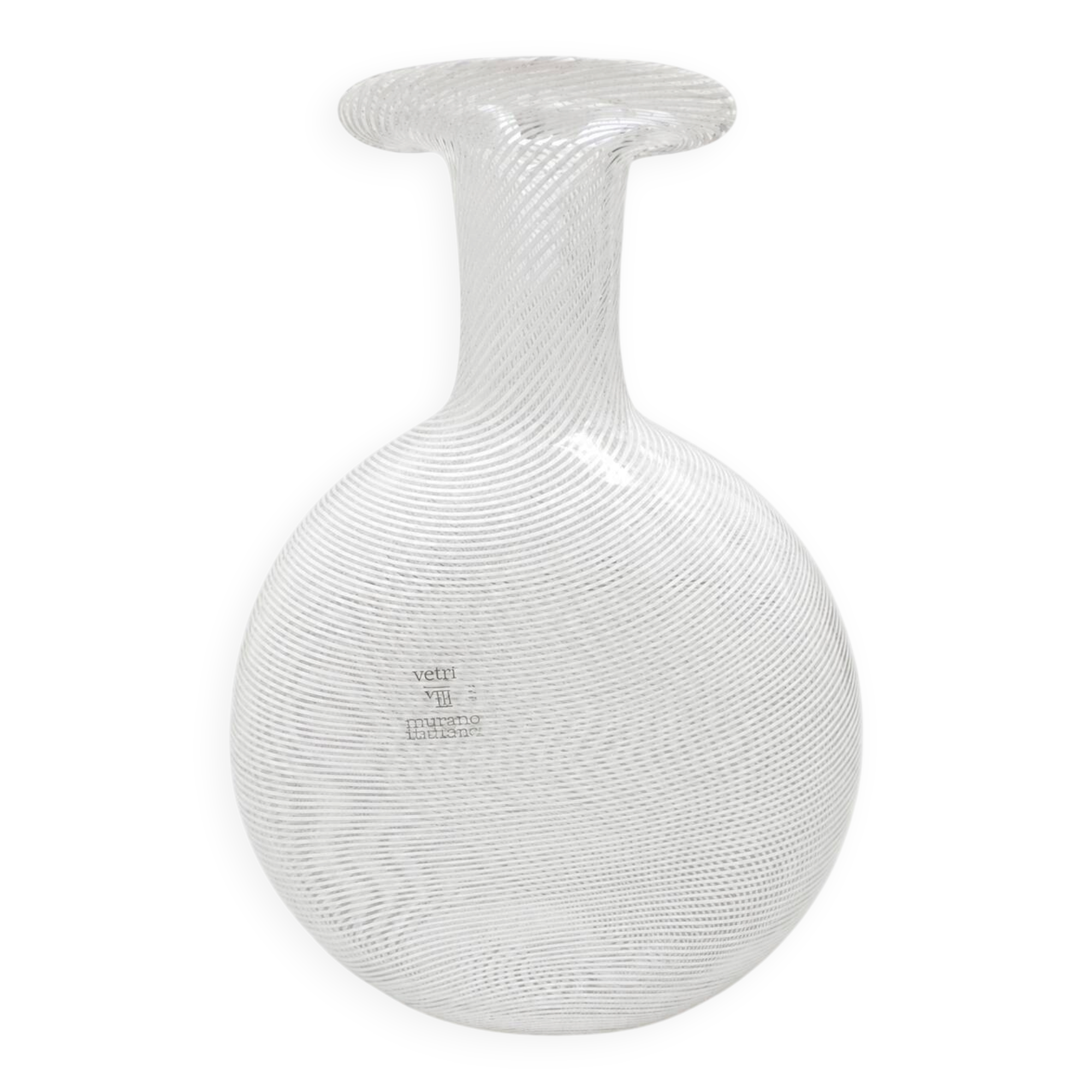 Flat Vase Mezza Filigrana Murano - Bibierre (Code 055), 1970