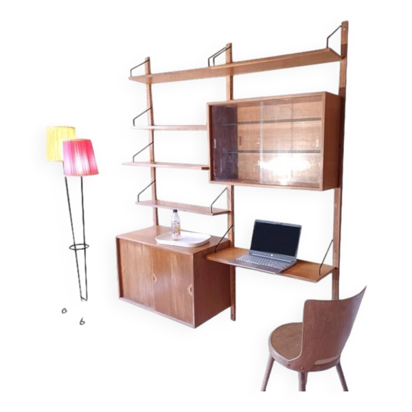 Bibliothèque modulable Royal System Poul Cadovius, Danemark 1960