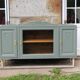Renovated vintage sideboard with khaki paint – Haussmann chic & bohemian style