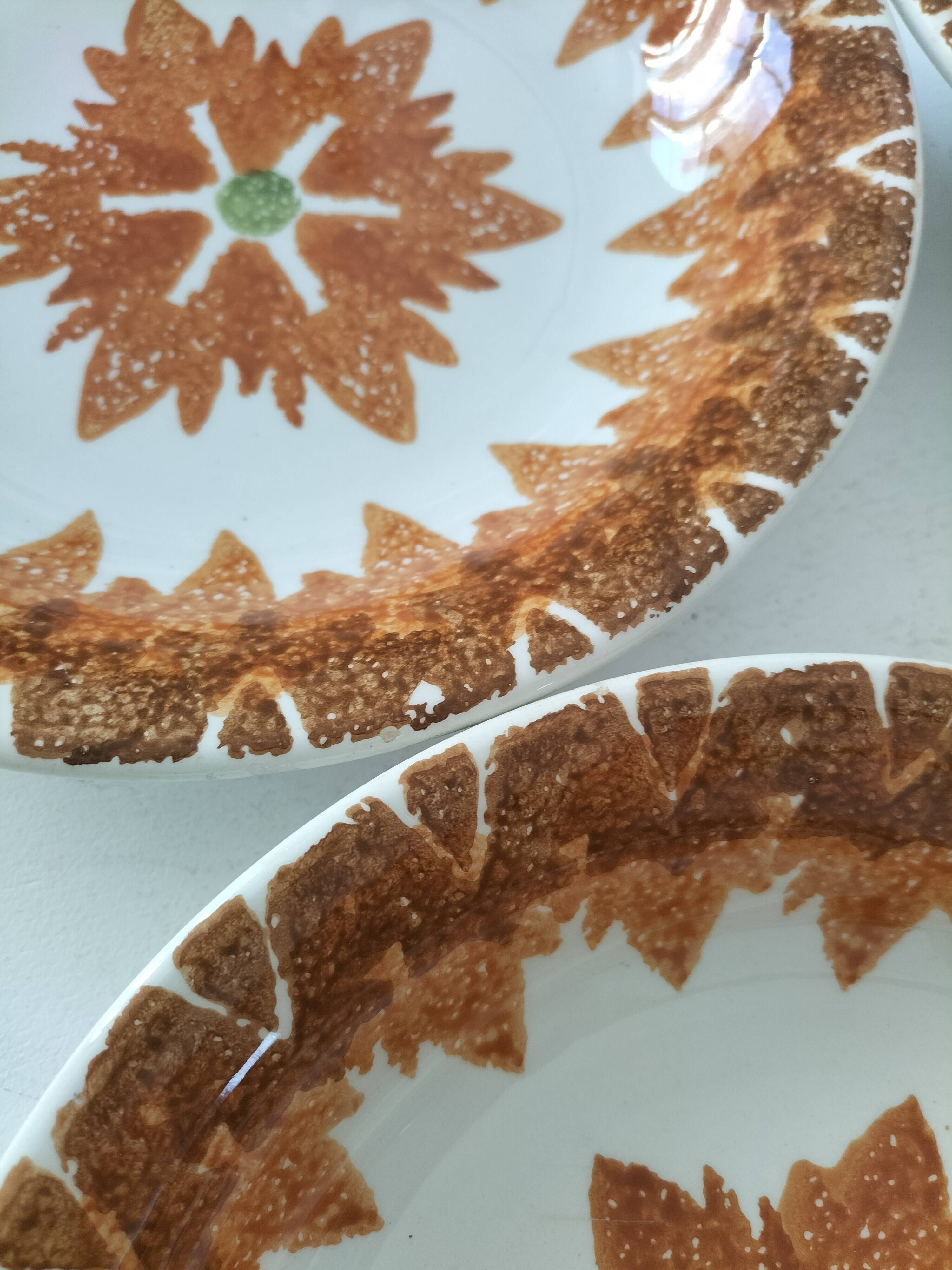 Set of 6 Vintage Italian Ironstone Plates S. Giovanni Valdarno