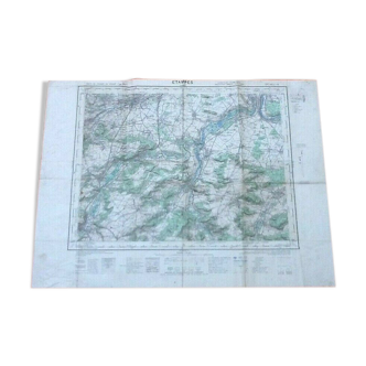 Etampes (Essonne) Geographical map of 1953 (Type1922) Drawn and published by the Institut Géog