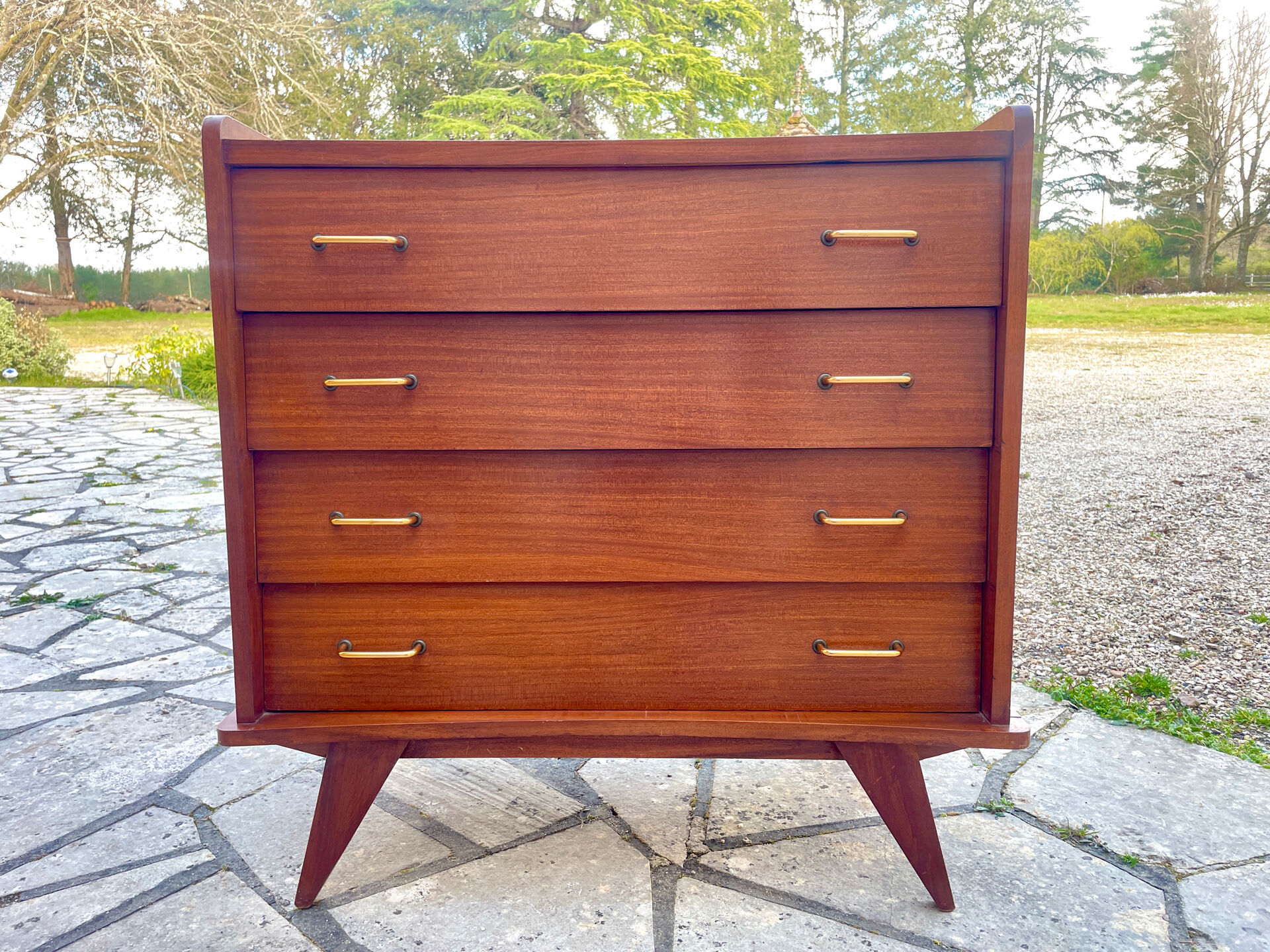 Commode vintage pieds compas 