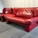 Nicoletti Salotti Italian Designer - Armchair and sofa set 2 places in red leather