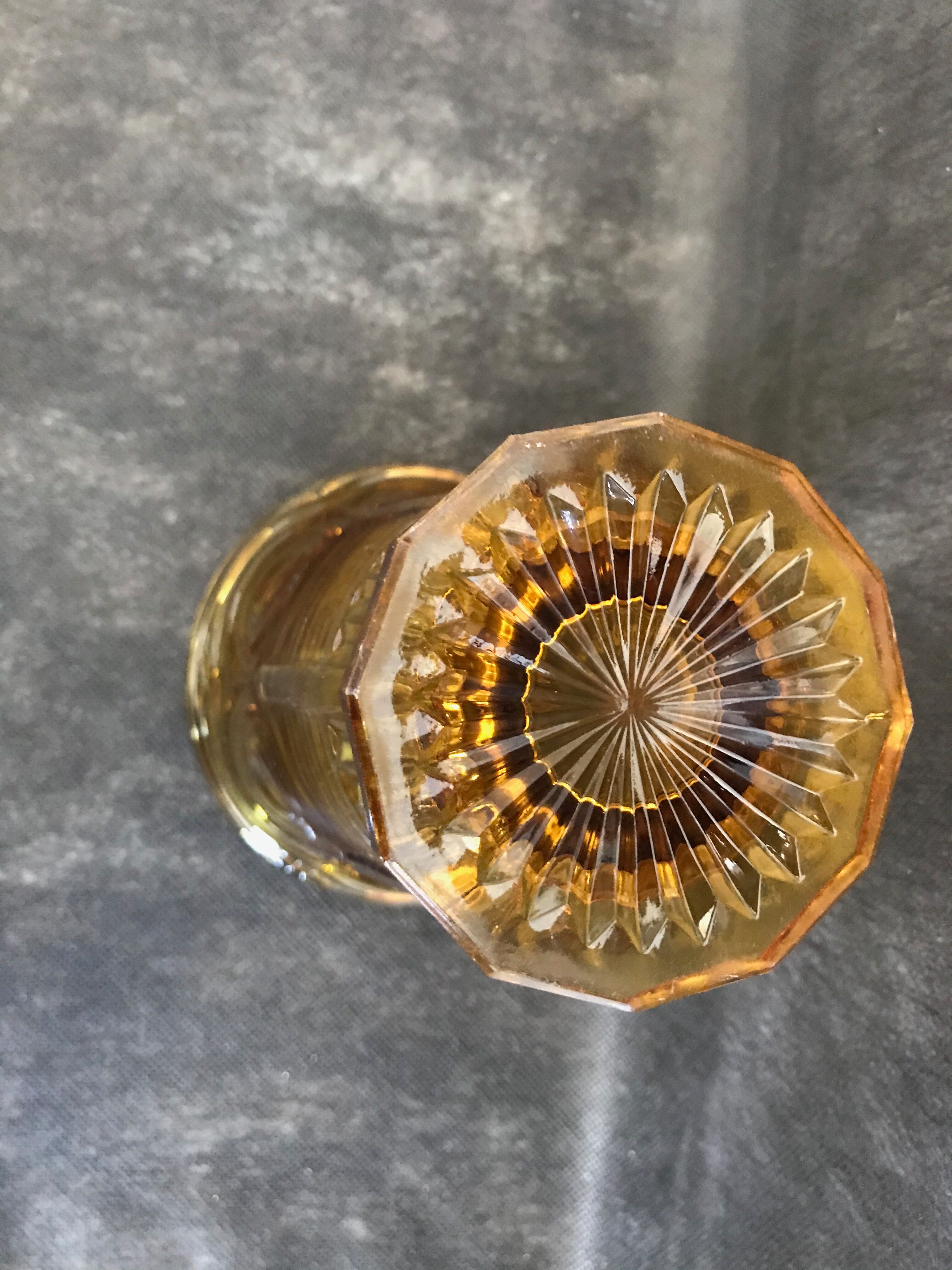 2 moulded pressed glass vases