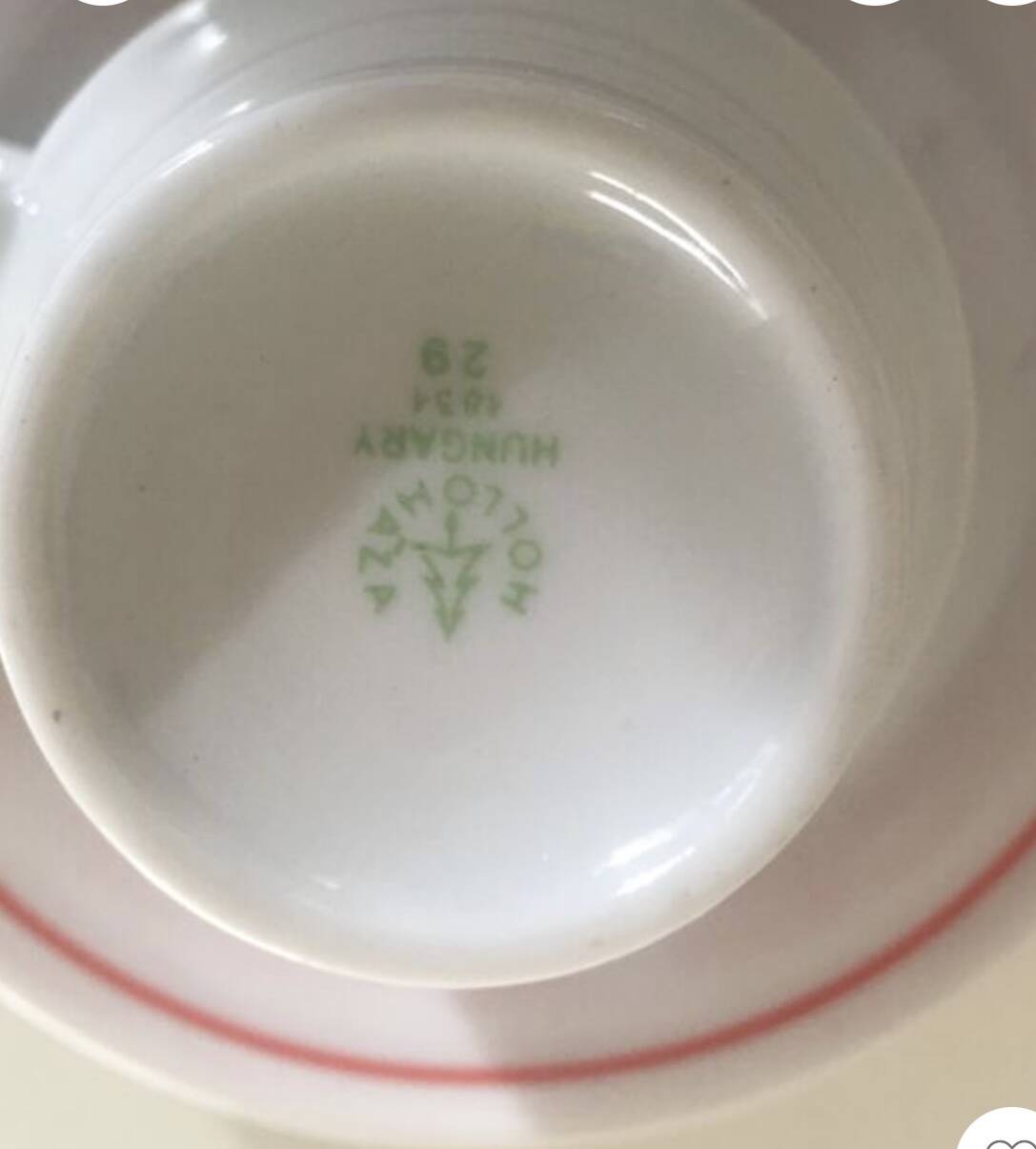 Rare ensemble Hollohaza 4 tasses orange pop