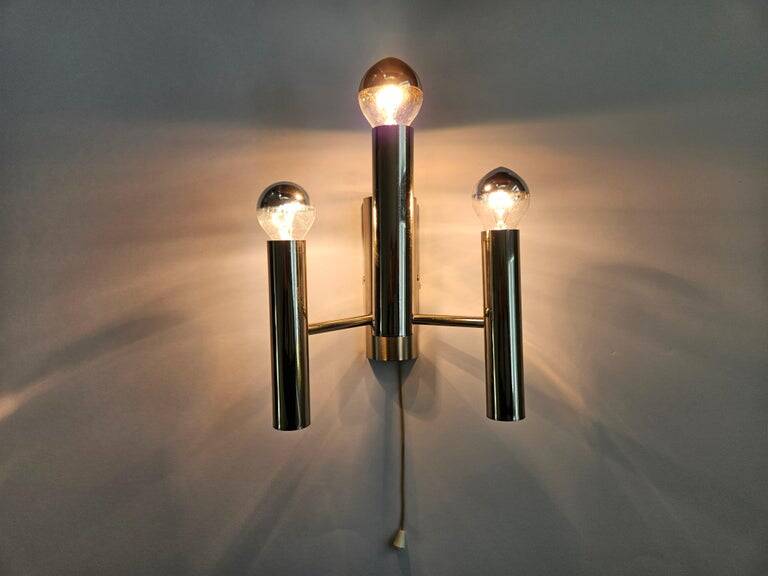 Set of Two Rare Midcentury Wall Lamp, Gaetano Sciolari, Italy, 1970s