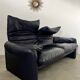 Maralunga sofa designer Vico MAGISTRETTI cassina in vintage midnight blue leather