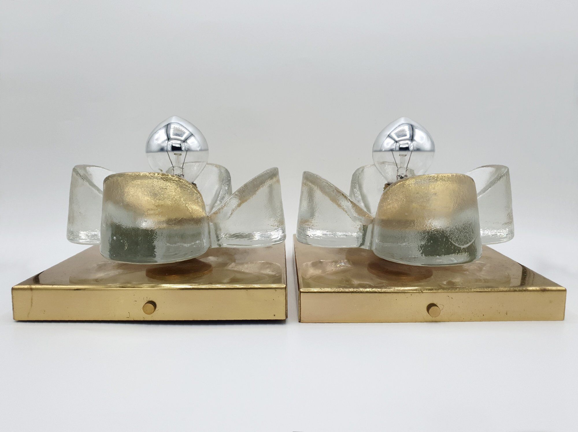 Pair of vintage wall lamps by Sische Lighting, 70's