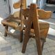 Spanish Brutalist Solid Oak Chairs, 1970s, Set of 2