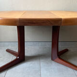 Table scandinave ronde vintage à pied central étoile extensible